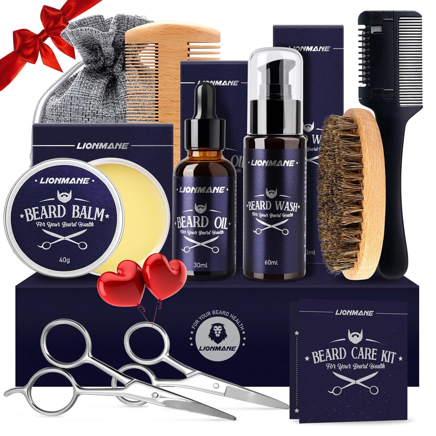 Beard Care Gifts Kit for Men - Beard Mustache Grooming Kit | Beard Balm, Beard Wash, Beard Oil, Brush, Scissors - Birthday Anniversary Gifts for Husband/Boyfriend/Dad/Him - Gotcha Girl CosmeticsGotcha Girl Cosmetics 9d964462-a3fa-4ff4-a1eb-4eceb72a71c3