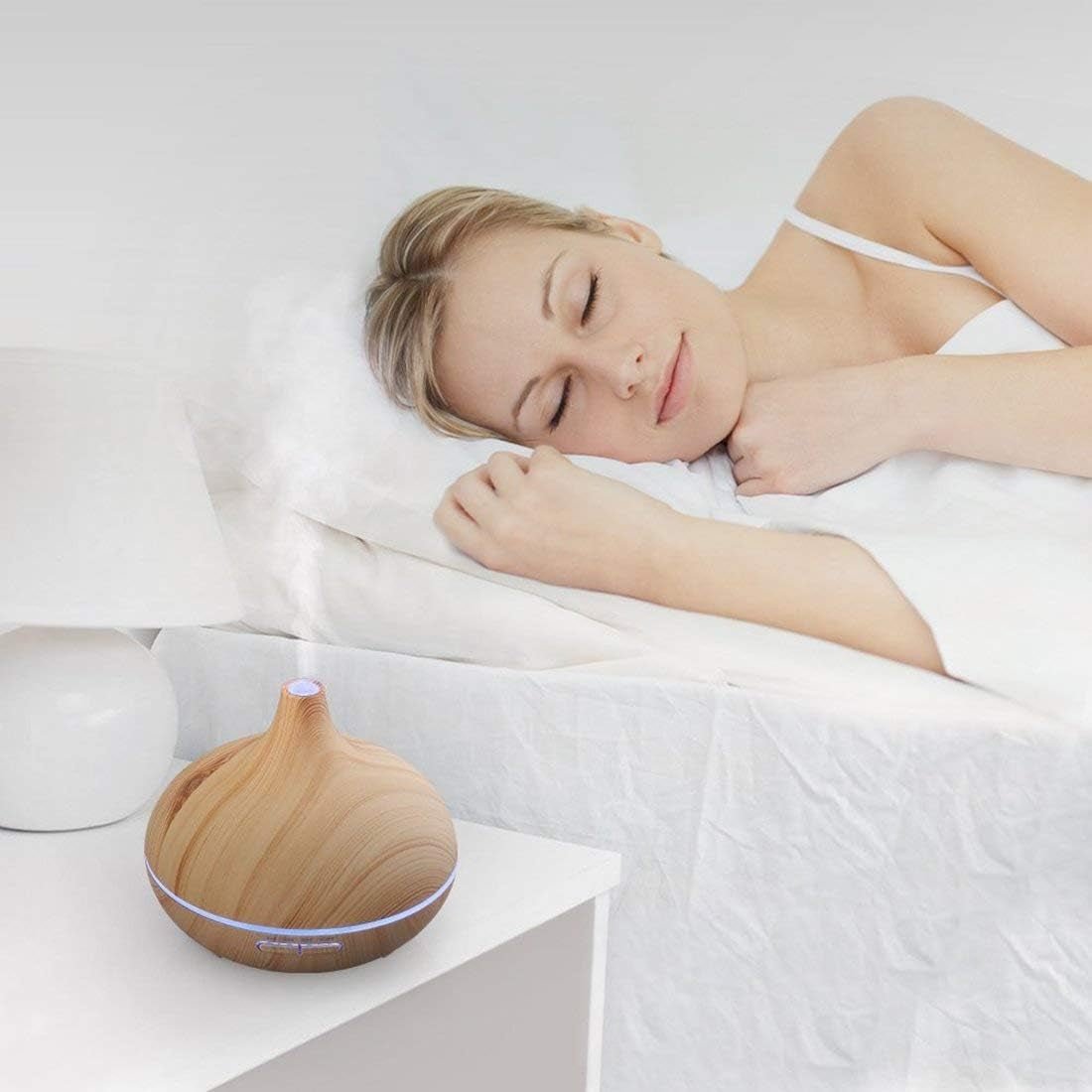 Aroma Essential Oil Diffuser, 500Ml Wood Grain Ultrasonic Cool Mist Whisper - Quiet Humidifier with Color LED Lights Changing & 4 Timer Settings, with Remote Control (Brown) - Gotcha Girl Cosmetics Gotcha Girl Cosmeticsb2e57170-3091-48d3-bb35-46eed7f3b093