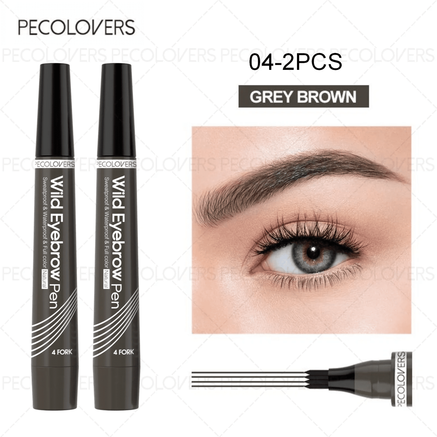 6 Colors 1pc Eyebrow Pen Waterproof 4 Split Tip Eyebrows Pen Eyebrow Tattoo Pen Waterproof Liquid Black Eyebrow Makeup Pencil - Gotcha Girl Cosmetics Gotcha Girl Cosmetics 200001176125402
