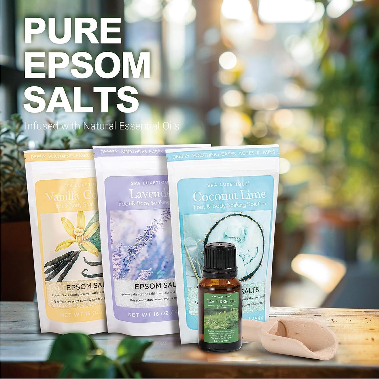 Epsom Salts for Soaking, Bath Salts for Women Gifts Set with Lavender, Vanilla and Coconut Scent Bath Set with Tea Tree Oil for Mom Christmas Gifts - Gotcha Girl Cosmetics Gotcha Girl Cosmetics b3943d03-3ea1-4597-8c6e-0026c231f6dd