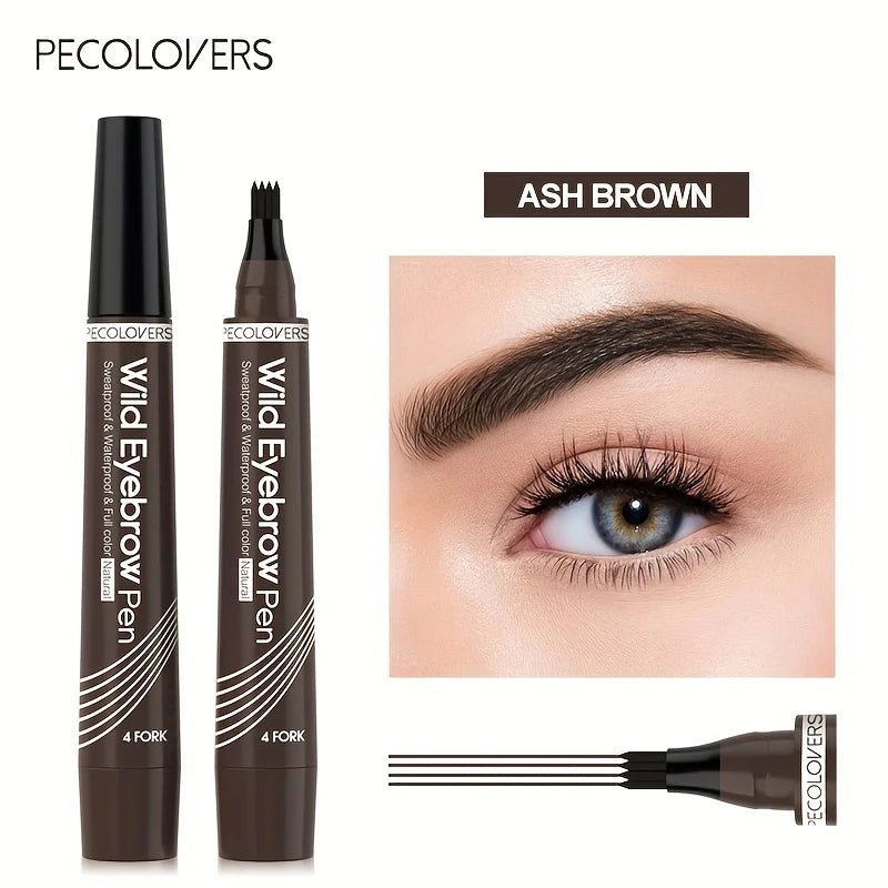 6 Colors 1pc Eyebrow Pen Waterproof 4 Split Tip Eyebrows Pen Eyebrow Tattoo Pen Waterproof Liquid Black Eyebrow Makeup Pencil - Gotcha Girl Cosmetics Gotcha Girl Cosmetics 200001176125402