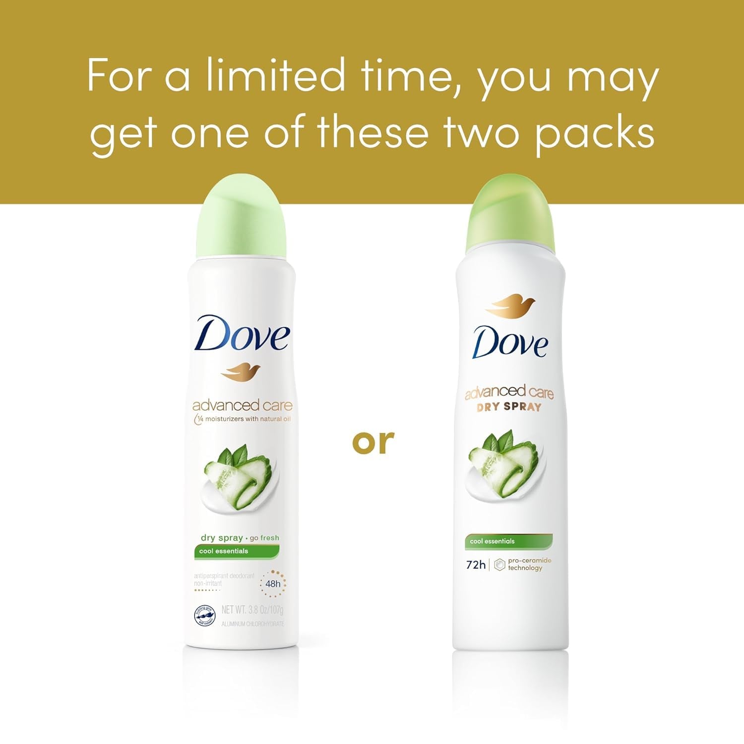 Advanced Care Antiperspirant Deodorant Dry Spray Cool Essentials 3 Count Antiperspirant Deodorant for Helping Your Skin Barrier Repair after Shaving with Pro Ceramide Technology 3.8 Oz - Gotcha Girl Cosmetics Gotcha Girl Cosmeticsb93281ff-7e53-40c8-93f2-fb1eb6e22317
