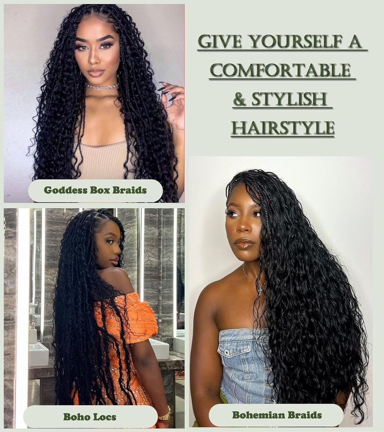 Human Braiding Hair 100G 24 Inch Bulk Deep Wave Human Hair for Braiding Boho Braids Human Hair for Bohemian Knotless Braids Micro Braiding Hair No Weft Human Hair Extensions Natural Black - Gotcha Girl Cosmetics Gotcha Girl Cosmeticsb08eada4-d067-4d1b-b880-2a4e4b2d7569