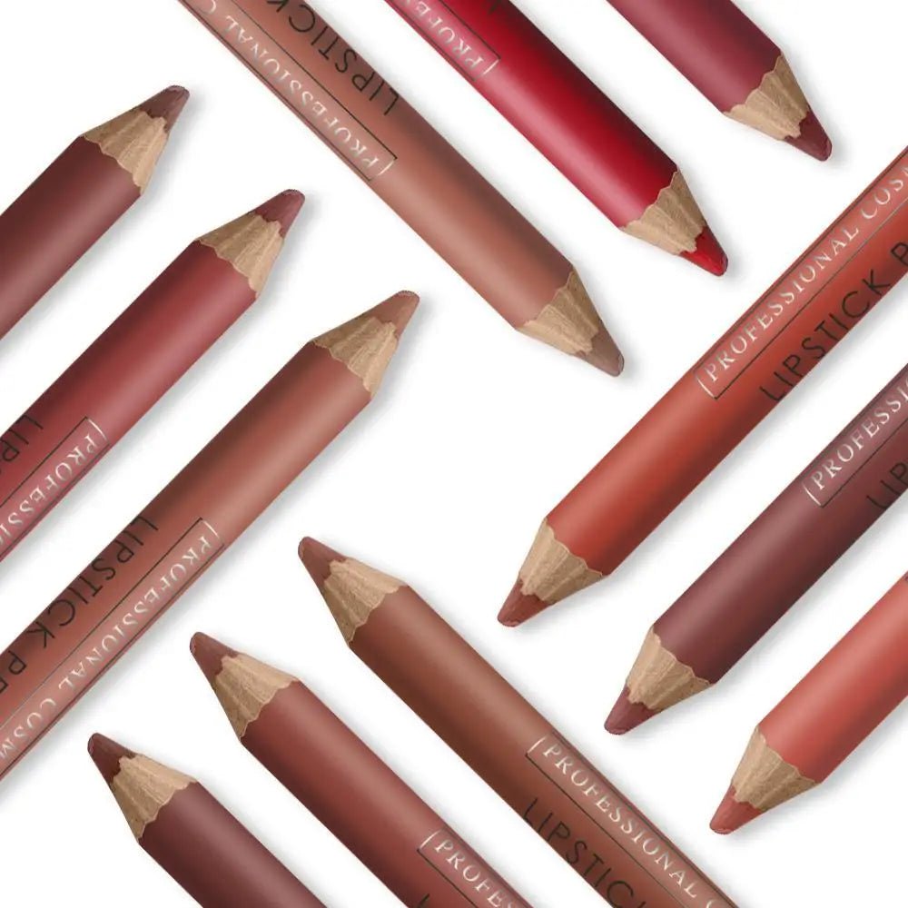 Professional Matte Lip Pencil Set - Long Lasting Waterproof Lipstick - Gotcha Girl Cosmetics Gotcha Girl Cosmetics 200001176618NoSharpener
