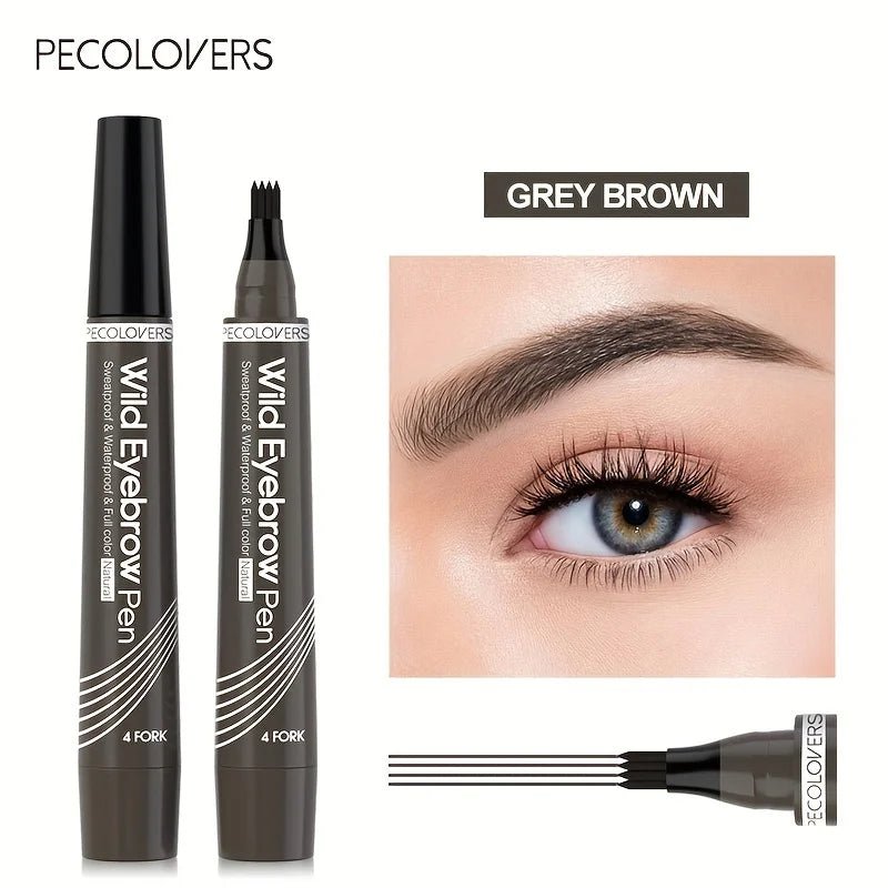 6 Colors 1pc Eyebrow Pen Waterproof 4 Split Tip Eyebrows Pen Eyebrow Tattoo Pen Waterproof Liquid Black Eyebrow Makeup Pencil - Gotcha Girl Cosmetics Gotcha Girl Cosmetics 200001176125402
