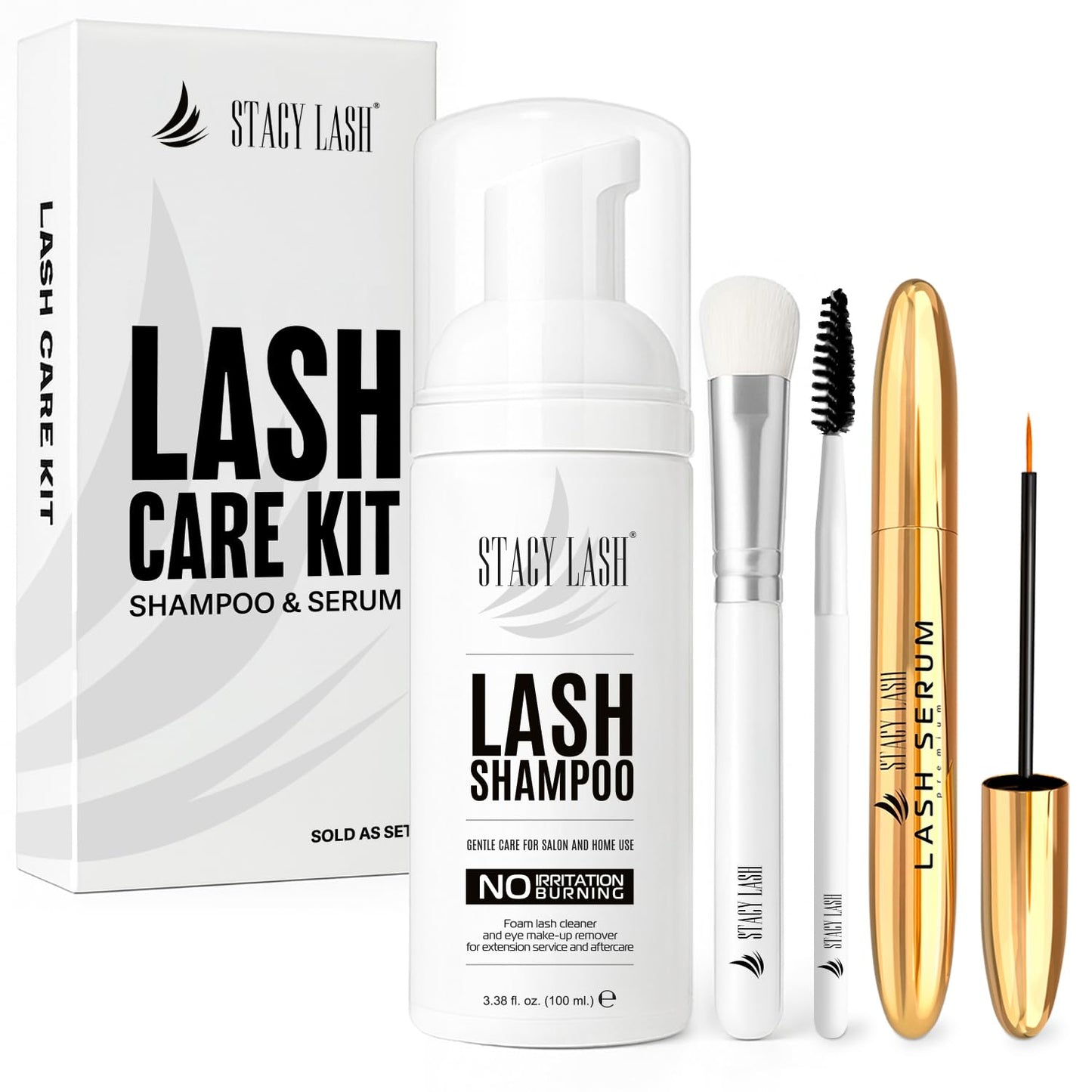 Shampoo 100Ml Cleaning Kit of Eye Makeup Remover (Foam Cleanser) & Shampoo Brush & Mascara Brush Bundle with Eyelash Serum 5Ml for Lash Growth and Thickness - Gotcha Girl Cosmetics Gotcha Girl Cosmetics 39687b39-33b8-4465-96ce-d4cf6b8b4d9f