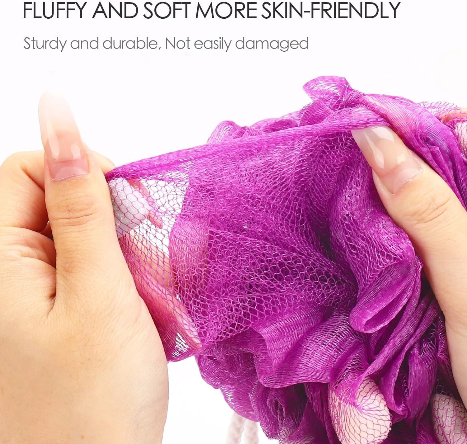 Premium Mesh Poufs (65G/Pcs) Bath Sponges Shower Loofahs Exfoliating Shower Puff - Great for Body Wash Pack of 4 - Gotcha Girl Cosmetics Gotcha Girl Cosmetics128cf07f-6d4e-4a63-a3f2-eb3d2478f5a0