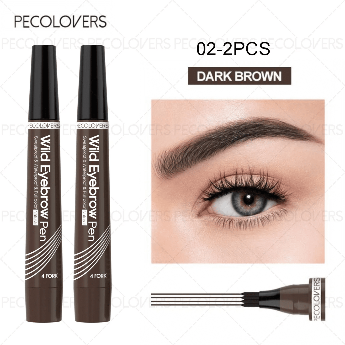 6 Colors 1pc Eyebrow Pen Waterproof 4 Split Tip Eyebrows Pen Eyebrow Tattoo Pen Waterproof Liquid Black Eyebrow Makeup Pencil - Gotcha Girl Cosmetics Gotcha Girl Cosmetics 200001176125402