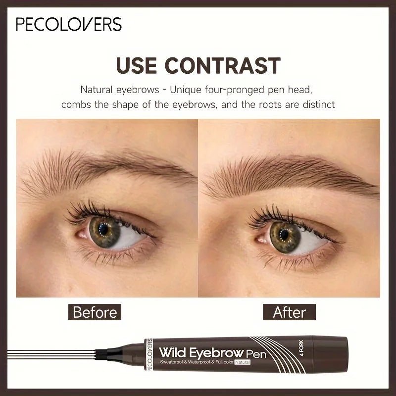 6 Colors 1pc Eyebrow Pen Waterproof 4 Split Tip Eyebrows Pen Eyebrow Tattoo Pen Waterproof Liquid Black Eyebrow Makeup Pencil - Gotcha Girl Cosmetics Gotcha Girl Cosmetics 200001176125402