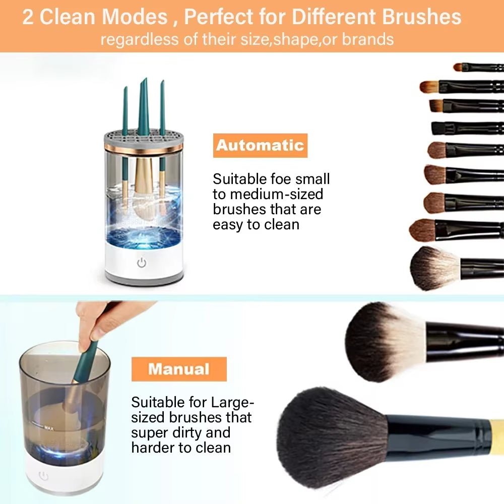 USB Electric Makeup Brush Cleaner – 3 - in - 1 Portable Washer, Dryer & Drying Rack for Quick, Effortless Brush Cleaning - Gotcha Girl Cosmetics Gotcha Girl Cosmetics30db3c9c-e9f1-4eed-a2a2-4711d433c1e2
