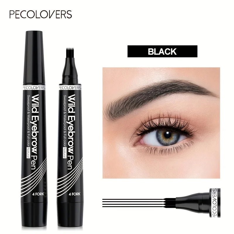 6 Colors 1pc Eyebrow Pen Waterproof 4 Split Tip Eyebrows Pen Eyebrow Tattoo Pen Waterproof Liquid Black Eyebrow Makeup Pencil - Gotcha Girl Cosmetics Gotcha Girl Cosmetics 200001176125402