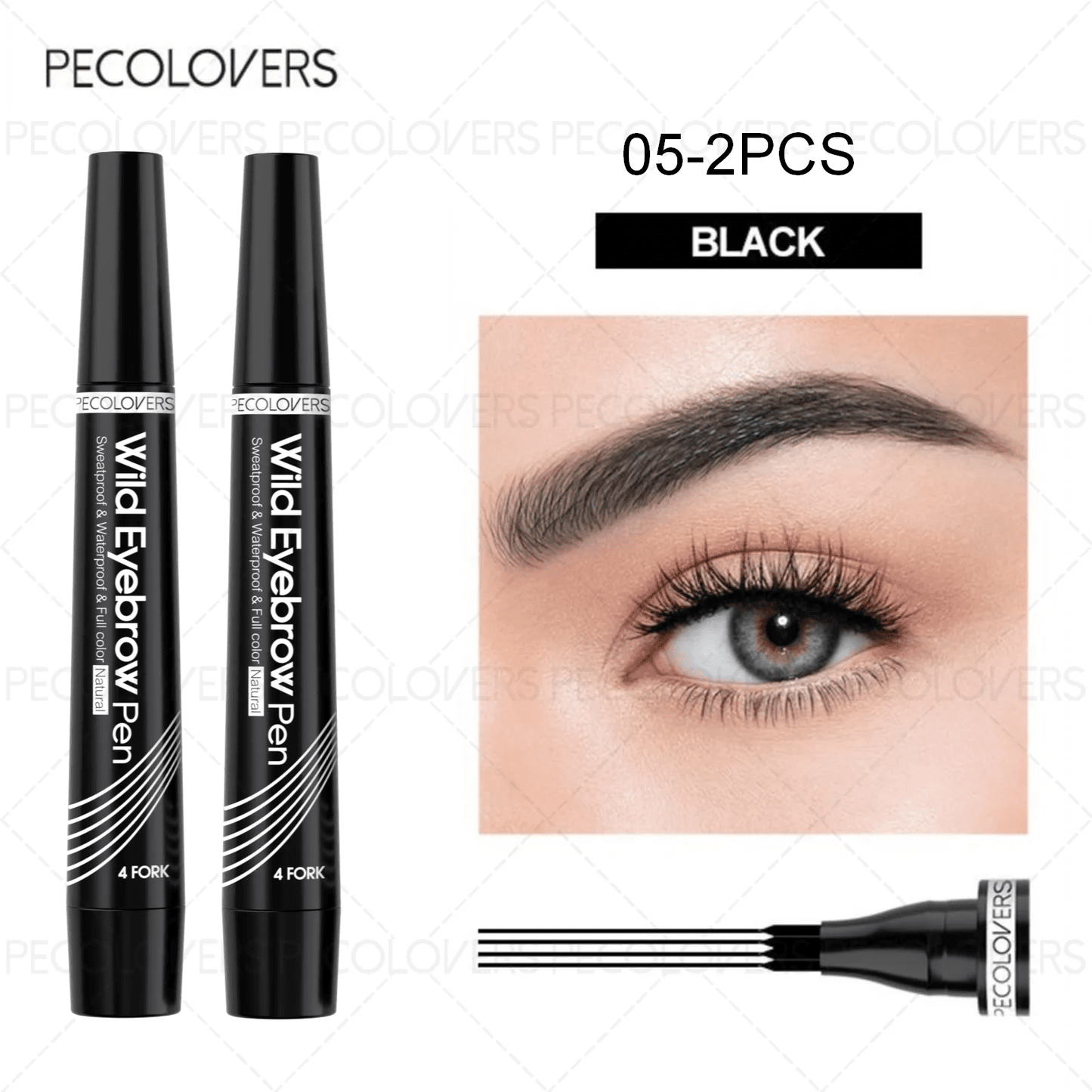 6 Colors 1pc Eyebrow Pen Waterproof 4 Split Tip Eyebrows Pen Eyebrow Tattoo Pen Waterproof Liquid Black Eyebrow Makeup Pencil - Gotcha Girl Cosmetics Gotcha Girl Cosmetics 200001176125402
