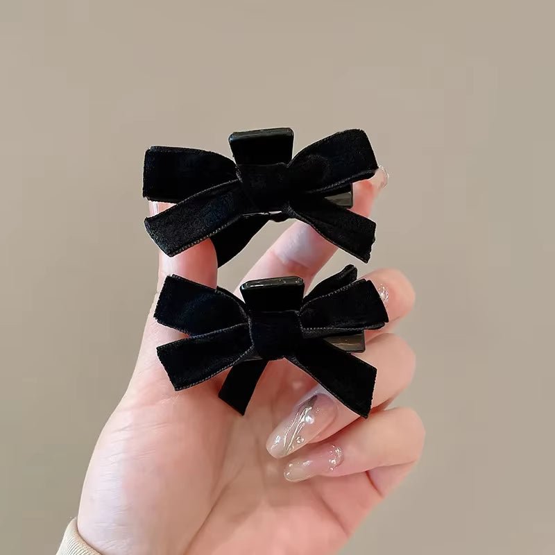 Black Red Small Velvet Bowknot Hair Claw Clips 2Pcs/Set Korean Princess Hair Clips with Bangs Girls‘ Headwear Hair Styling Tools - Gotcha Girl Cosmetics Gotcha Girl Cosmetics39834bb8-c89c-47c0-ae07-dc48a2c98f84