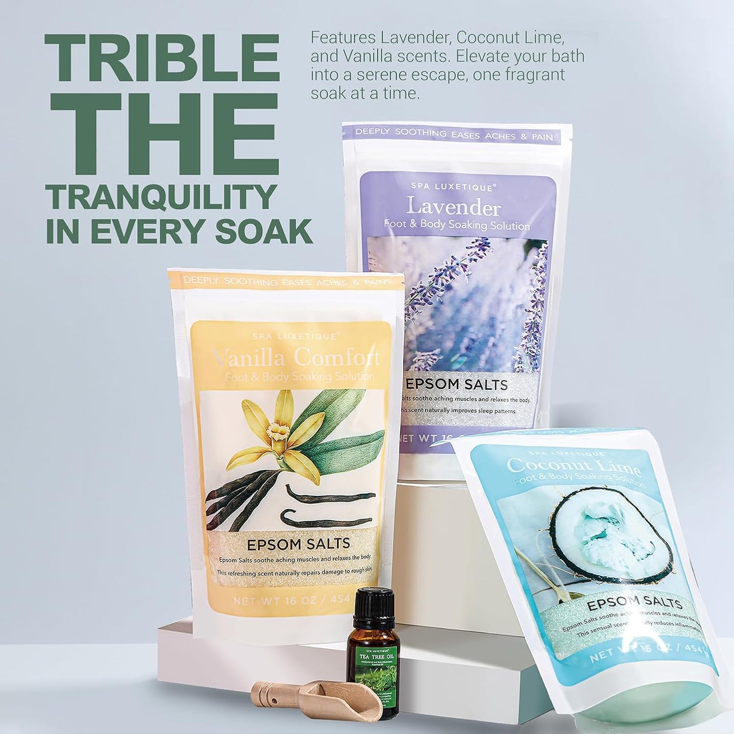 Epsom Salts for Soaking, Bath Salts for Women Gifts Set with Lavender, Vanilla and Coconut Scent Bath Set with Tea Tree Oil for Mom Christmas Gifts - Gotcha Girl Cosmetics Gotcha Girl Cosmetics b3943d03-3ea1-4597-8c6e-0026c231f6dd