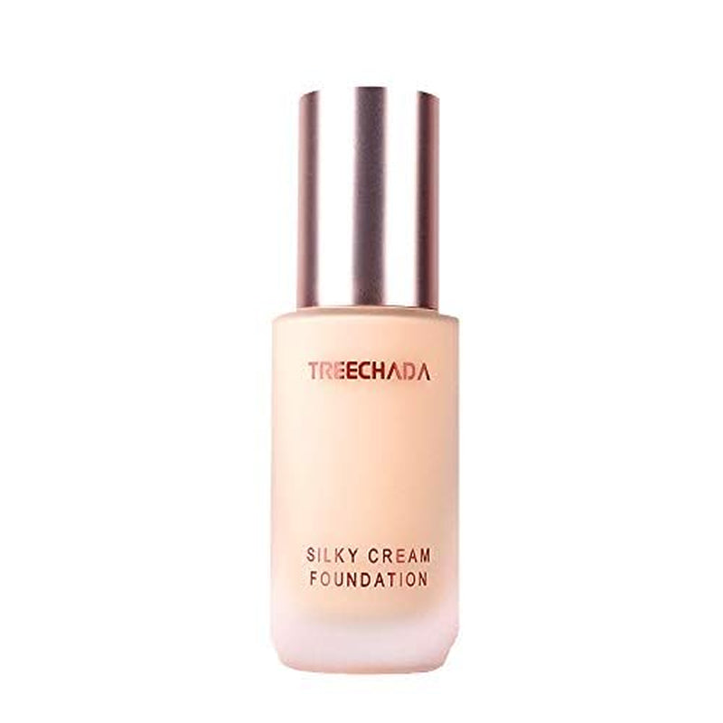 Thailand Treechada Silky Cream Foundation, Full Coverage Liquid Foundation, 30Ml (1 Light)