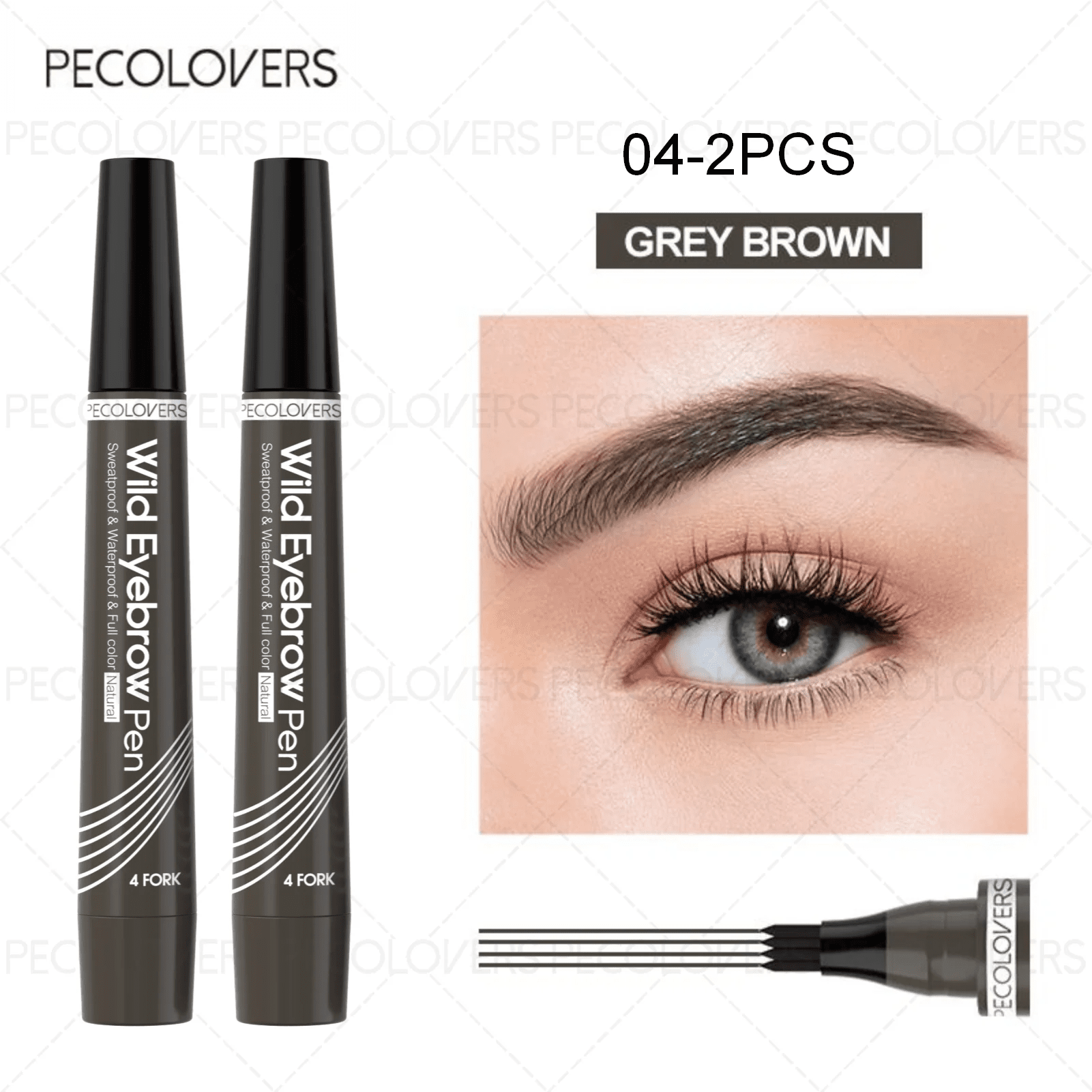 6 Colors 1pc Eyebrow Pen Waterproof 4 Split Tip Eyebrows Pen Eyebrow Tattoo Pen Waterproof Liquid Black Eyebrow Makeup Pencil - Gotcha Girl Cosmetics Gotcha Girl Cosmetics 200001176125402