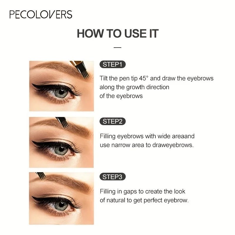 6 Colors 1pc Eyebrow Pen Waterproof 4 Split Tip Eyebrows Pen Eyebrow Tattoo Pen Waterproof Liquid Black Eyebrow Makeup Pencil - Gotcha Girl Cosmetics Gotcha Girl Cosmetics 200001176125402