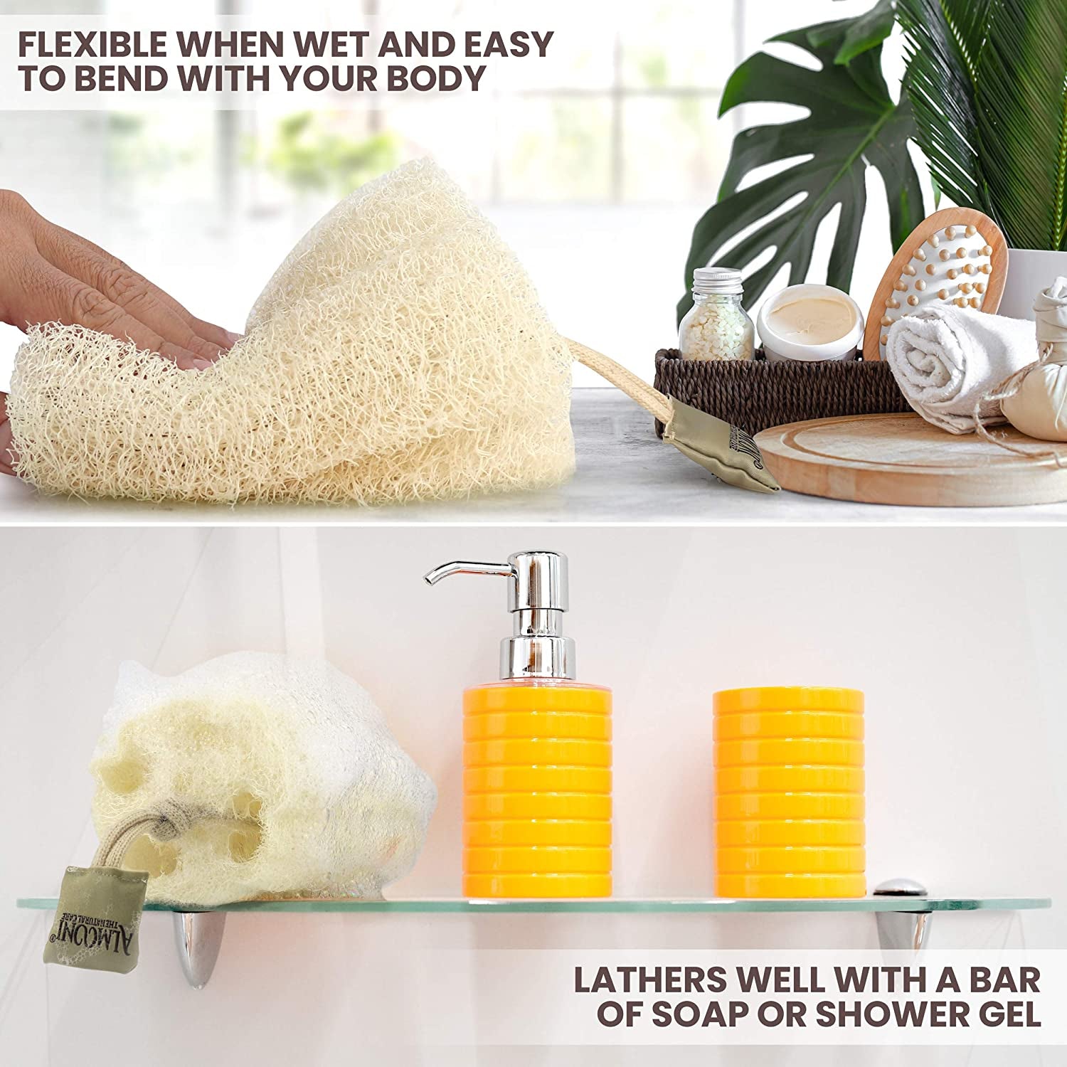 Natural Loofah Body Scrubber, Egyptian Loofah Sponge, 3 Count | Natural Egyptian Loofah Sponge, round Shape Shower Sponge for Face & Body, Men & Women, Gentle Exfoliation, Large Size - Gotcha Girl CosmeticsGotcha Girl Cosmetics 6827b33c-ee31-4f56-bab3-27a7ac13d60e
