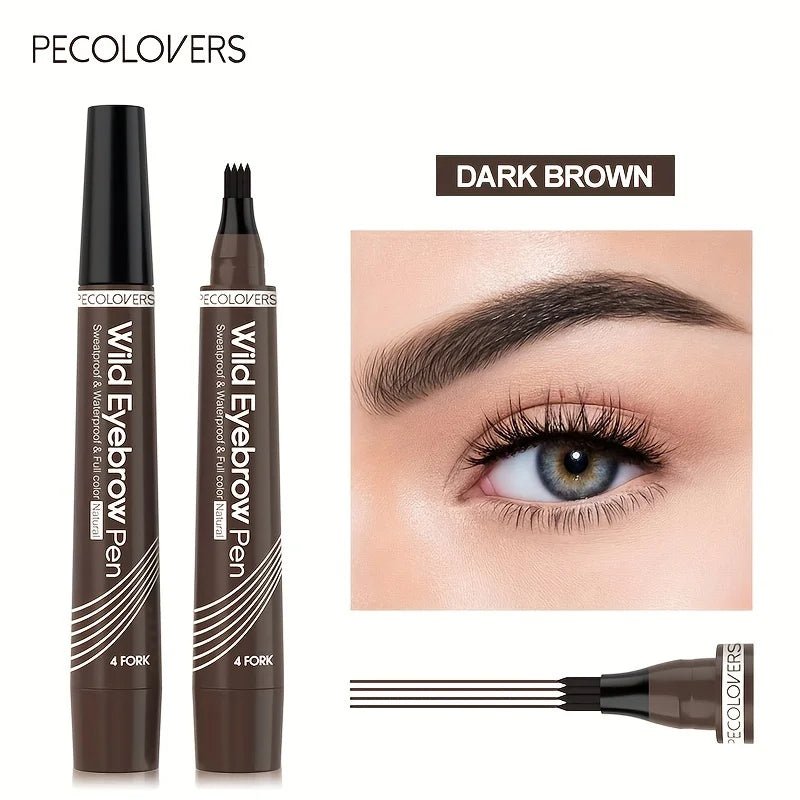 6 Colors 1pc Eyebrow Pen Waterproof 4 Split Tip Eyebrows Pen Eyebrow Tattoo Pen Waterproof Liquid Black Eyebrow Makeup Pencil - Gotcha Girl Cosmetics Gotcha Girl Cosmetics 200001176125402