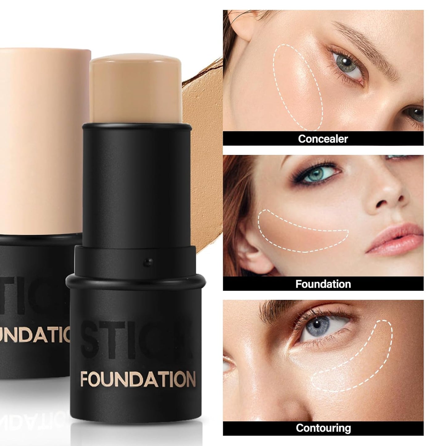 Matte Foundation Stick, Cream Face Foundation Concealer Makeup Stick, Waterproof Base Makeup for Women, Natural Finish - Gotcha Girl CosmeticsGotcha Girl Cosmetics 009cfd24-efb8-448a-b530-308d783b69c3