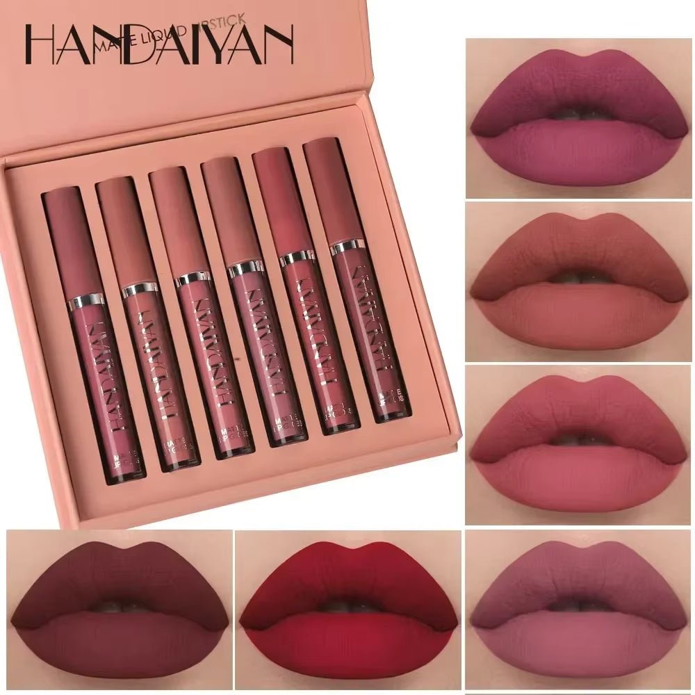LuxeMatte™ by Handaiyan – 6 - Piece Waterproof Matte Lipstick Set - Gotcha Girl Cosmetics Gotcha Girl Cosmeticsb88fec21-584a-48d8-b428-30cd1dd3359e