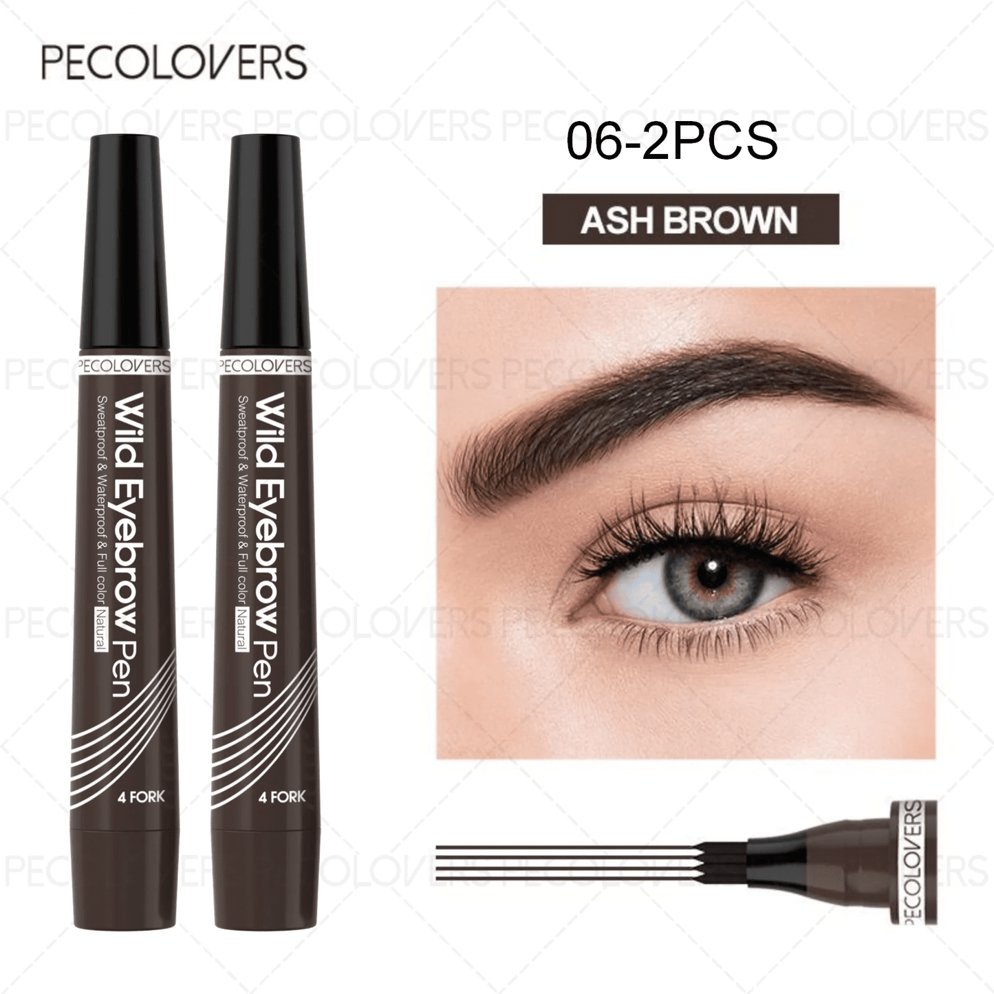 6 Colors 1pc Eyebrow Pen Waterproof 4 Split Tip Eyebrows Pen Eyebrow Tattoo Pen Waterproof Liquid Black Eyebrow Makeup Pencil - Gotcha Girl Cosmetics Gotcha Girl Cosmetics 200001176125402