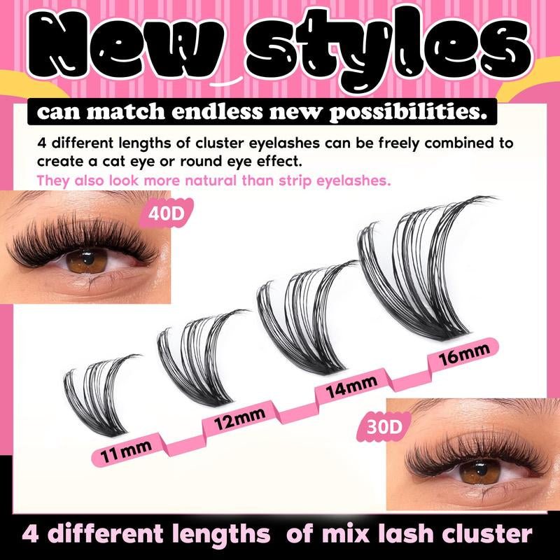 9 - 16mm DIY Lash Extension Kit: 280pcs Lash Clusters [Bond & Seal, Tweezers] - Gotcha Girl Cosmetics Gotcha Girl Cosmetics876b7951-7dd2-4a25-b2ae-e5b4d61289a8