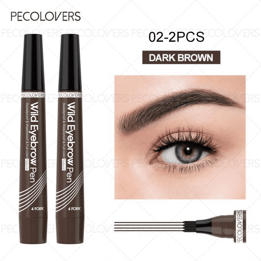 6 Colors 1pc Eyebrow Pen Waterproof 4 Split Tip Eyebrows Pen Eyebrow Tattoo Pen Waterproof Liquid Black Eyebrow Makeup Pencil - Gotcha Girl Cosmetics Gotcha Girl Cosmetics 200001176125402