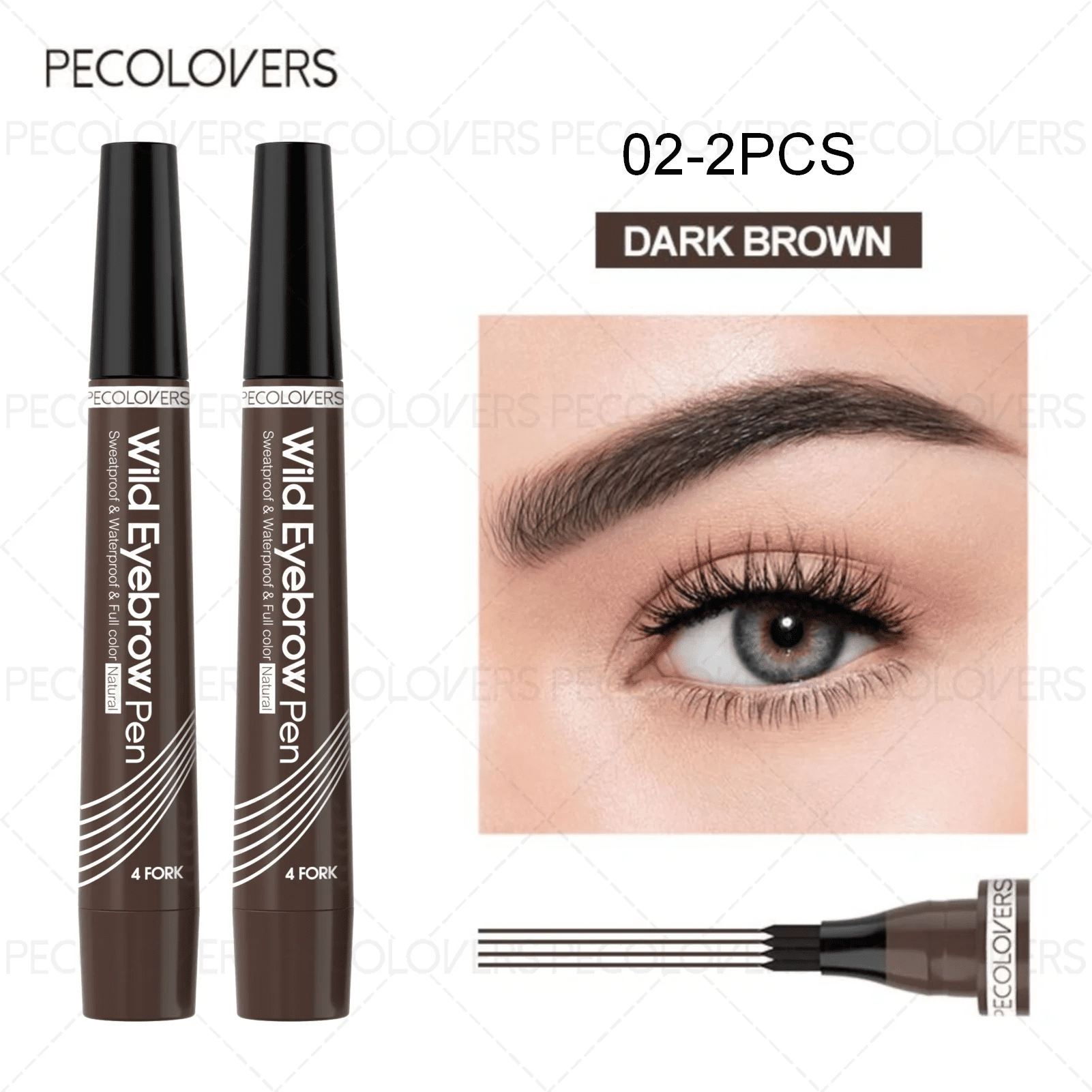6 Colors 1pc Eyebrow Pen Waterproof 4 Split Tip Eyebrows Pen Eyebrow Tattoo Pen Waterproof Liquid Black Eyebrow Makeup Pencil - Gotcha Girl Cosmetics Gotcha Girl Cosmetics 200001176125402