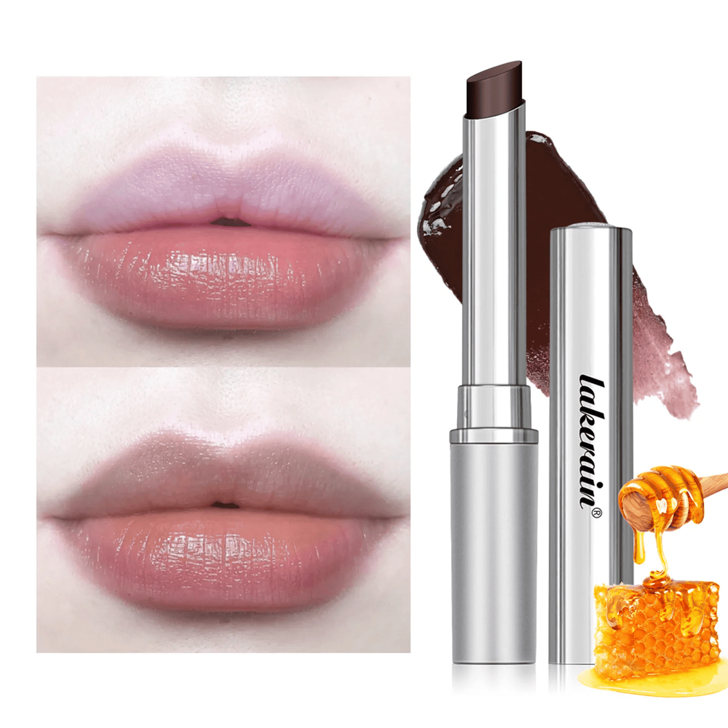 Black Honey Lipstick Long Lasting Moisturizing Natural Lip Plumper Makeup Lip Plumping Gloss Cosmetics Exfoliating for Lip - Gotcha Girl Cosmetics Gotcha Girl Cosmetics 20000117612542pcsback