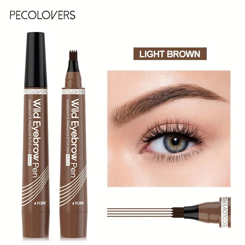 6 Colors 1pc Eyebrow Pen Waterproof 4 Split Tip Eyebrows Pen Eyebrow Tattoo Pen Waterproof Liquid Black Eyebrow Makeup Pencil - Gotcha Girl Cosmetics Gotcha Girl Cosmetics 200001176125402