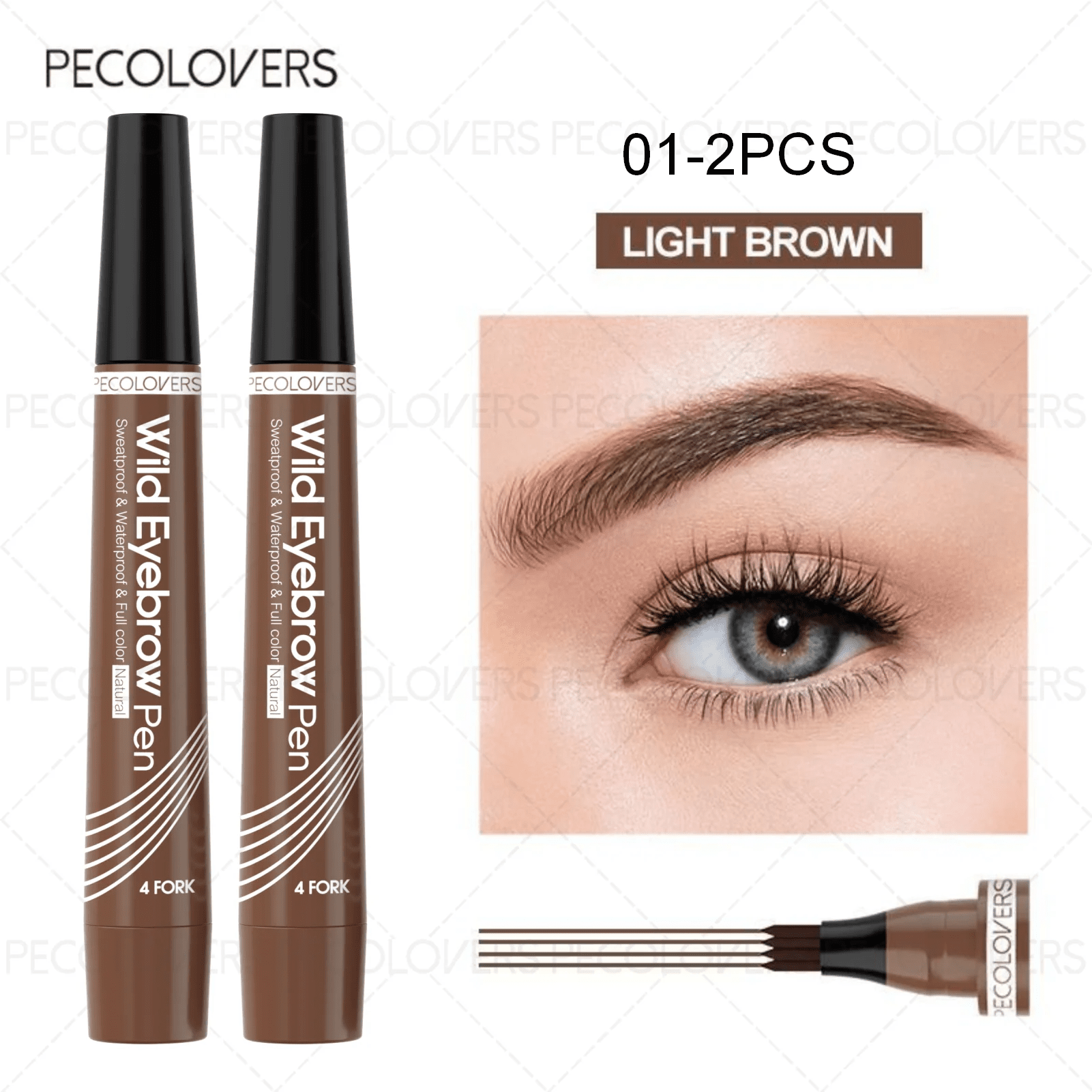 6 Colors 1pc Eyebrow Pen Waterproof 4 Split Tip Eyebrows Pen Eyebrow Tattoo Pen Waterproof Liquid Black Eyebrow Makeup Pencil - Gotcha Girl Cosmetics Gotcha Girl Cosmetics 200001176125402