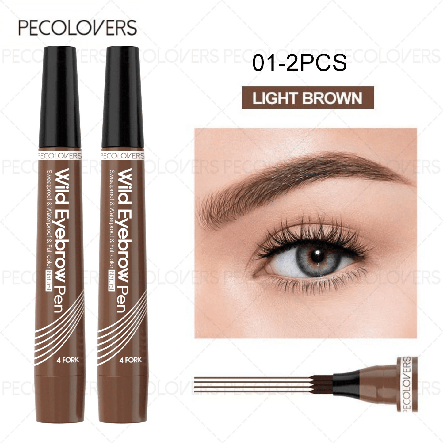 6 Colors 1pc Eyebrow Pen Waterproof 4 Split Tip Eyebrows Pen Eyebrow Tattoo Pen Waterproof Liquid Black Eyebrow Makeup Pencil - Gotcha Girl Cosmetics Gotcha Girl Cosmetics 200001176125402
