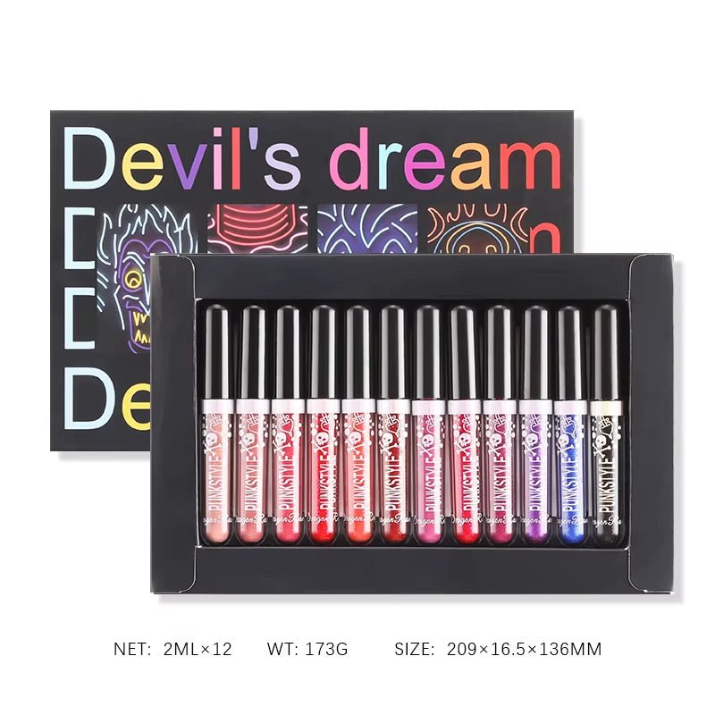 Devil’s Dream™ – 12 - Color Glitter Lip Gloss & Lip Tint Kit - Gotcha Girl Cosmetics Gotcha Girl Cosmetics2d1fda27-a151-4111-abe6-10852b9a4d57