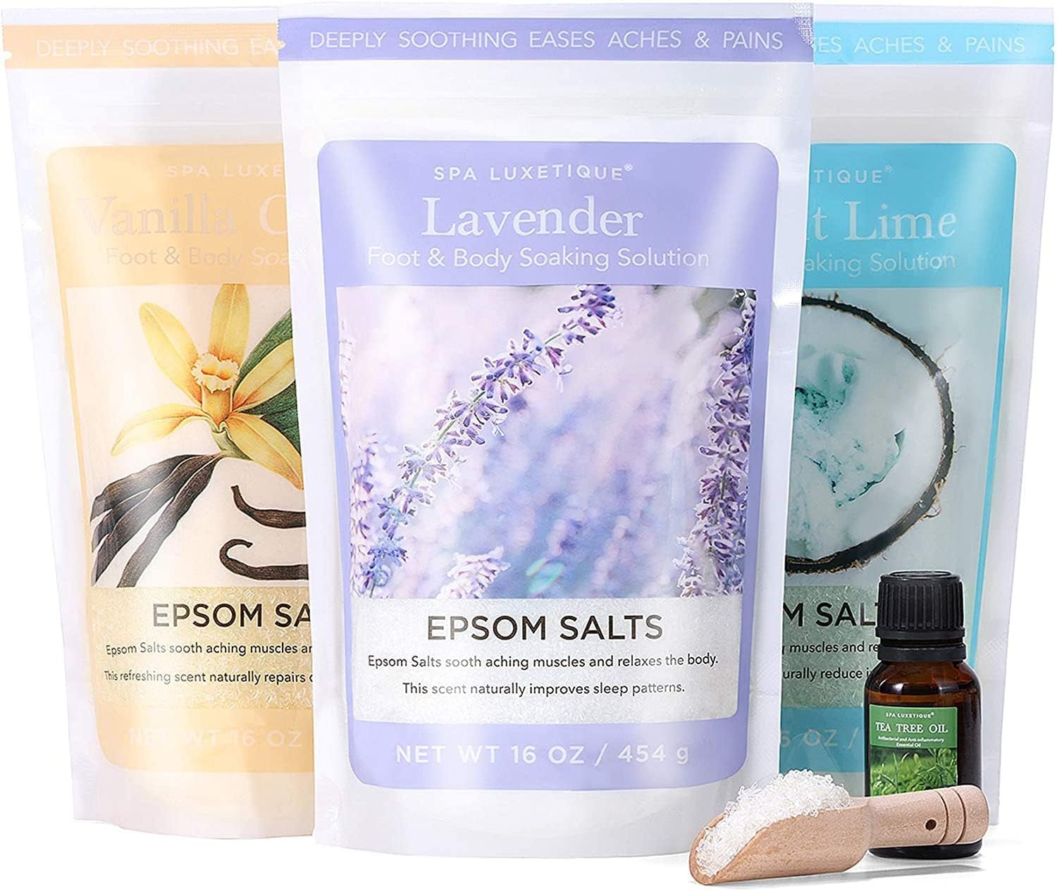 Epsom Salts for Soaking, Bath Salts for Women Gifts Set with Lavender, Vanilla and Coconut Scent Bath Set with Tea Tree Oil for Mom Christmas Gifts - Gotcha Girl Cosmetics Gotcha Girl Cosmetics b3943d03-3ea1-4597-8c6e-0026c231f6dd