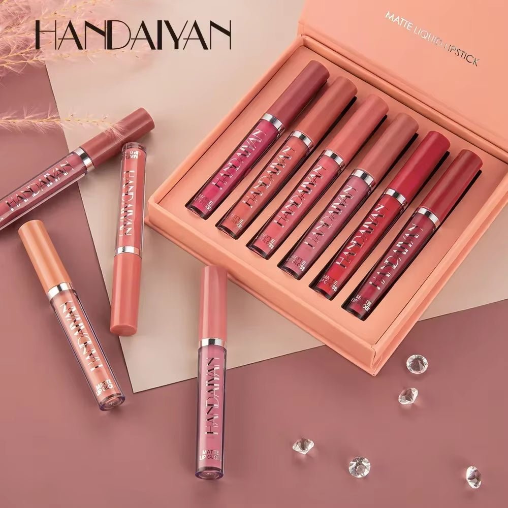 LuxeMatte™ by Handaiyan – 6 - Piece Waterproof Matte Lipstick Set - Gotcha Girl Cosmetics Gotcha Girl Cosmeticsb88fec21-584a-48d8-b428-30cd1dd3359e