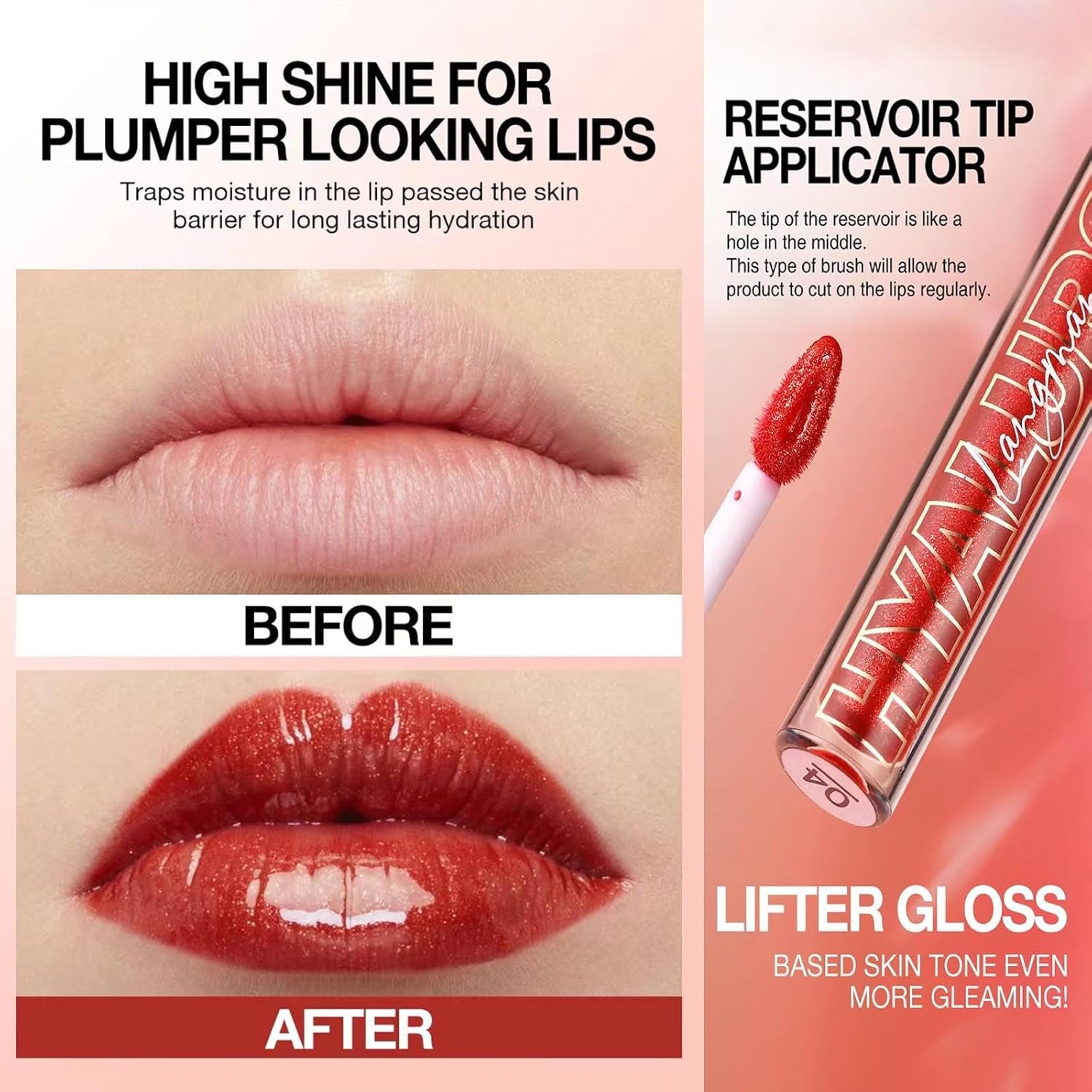 Nude Brown Lip Gloss Plumping Glitter Lip Gloss for Girls Women Lip Plumping Tinted Lipgloss High Pigment Plumper Long Lasting Moisturizing Lip Gloss Oil Shimmer Natural Lipstick Lip Liner(02) - Gotcha Girl Cosmetics Gotcha Girl Cosmetics 09303c70-6f22-4c8e-994b-6027dea38f93