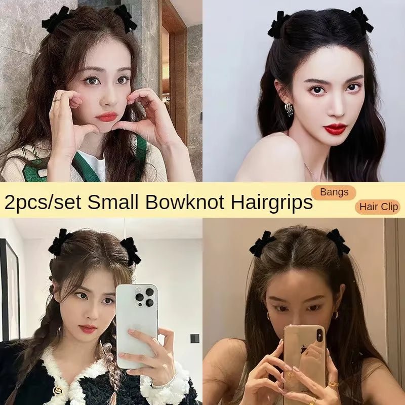 Black Red Small Velvet Bowknot Hair Claw Clips 2Pcs/Set Korean Princess Hair Clips with Bangs Girls‘ Headwear Hair Styling Tools - Gotcha Girl Cosmetics Gotcha Girl Cosmetics39834bb8-c89c-47c0-ae07-dc48a2c98f84