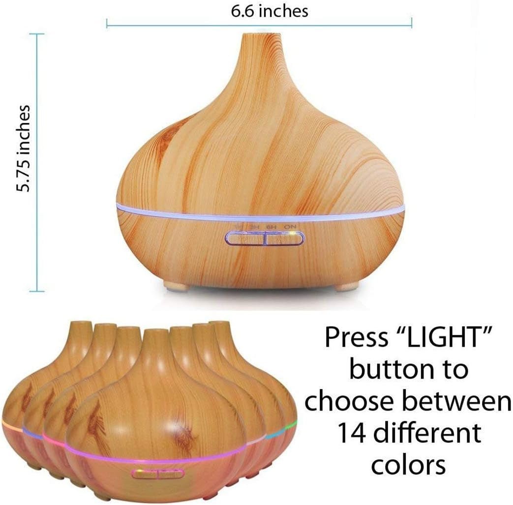 Aroma Essential Oil Diffuser, 500Ml Wood Grain Ultrasonic Cool Mist Whisper - Quiet Humidifier with Color LED Lights Changing & 4 Timer Settings, with Remote Control (Brown) - Gotcha Girl Cosmetics Gotcha Girl Cosmeticsb2e57170-3091-48d3-bb35-46eed7f3b093
