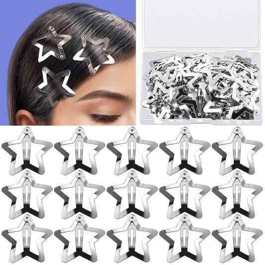 30 PCS 1.61" Star Hair Clips, Y2K Hair Accessories, Silver Star Clips for Girls Women, Rave Accessories, Non Slip Star Barrettes, Metal Star Snap Hair Clips - Gotcha Girl Cosmetics Gotcha Girl Cosmetics2f024b33-4e9e-453b-b7bc-701010035398