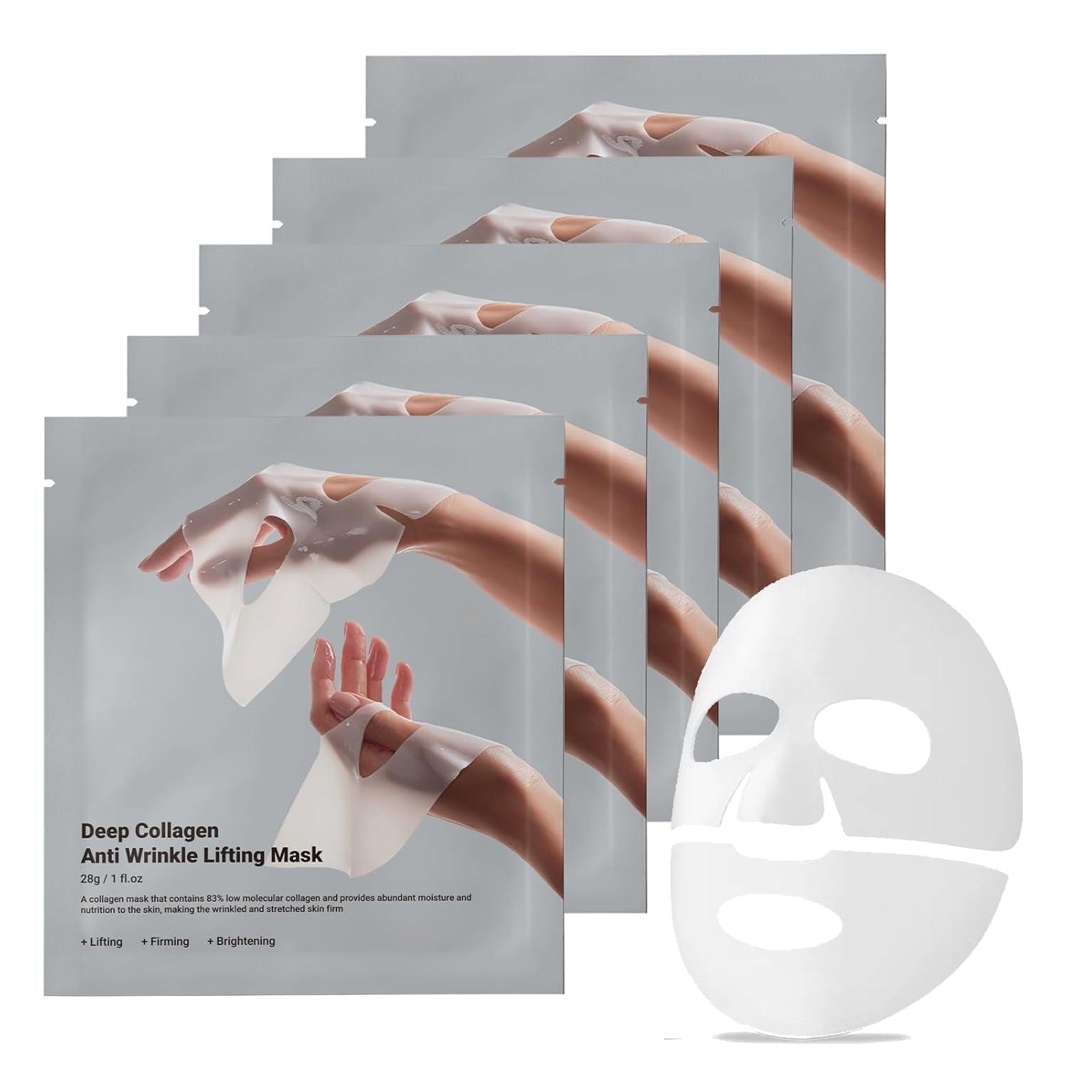 Collagen Face Mask, 5 Pack Deep Collagen Overnight Mask, Collagen Face Mask Deep Collagen anti Wrinkle Lifting Mask, Overnight Face Mask for Elasticity, Firming and Moisturizing - 1 Fl.Oz X 5Ea - Gotcha Girl Cosmetics Gotcha Girl Cosmetics9e9d5225-b8c3-4817-bf90-6d6b38e61fca