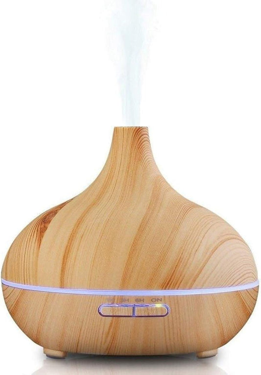 Aroma Essential Oil Diffuser, 500Ml Wood Grain Ultrasonic Cool Mist Whisper - Quiet Humidifier with Color LED Lights Changing & 4 Timer Settings, with Remote Control (Brown) - Gotcha Girl Cosmetics Gotcha Girl Cosmeticsb2e57170-3091-48d3-bb35-46eed7f3b093