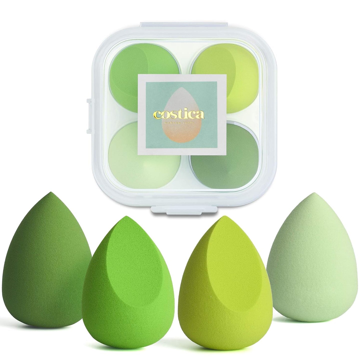 COSTICA Makeup Sponge Set Blender, Beauty Sponge Makeup Blender Flawless for Liquid - Multi Colored 4 Pcs Avocado Series - Gotcha Girl Cosmetics Gotcha Girl Cosmetics 82292aa4-79a0-4c40-b805-bc9bc672b4cf