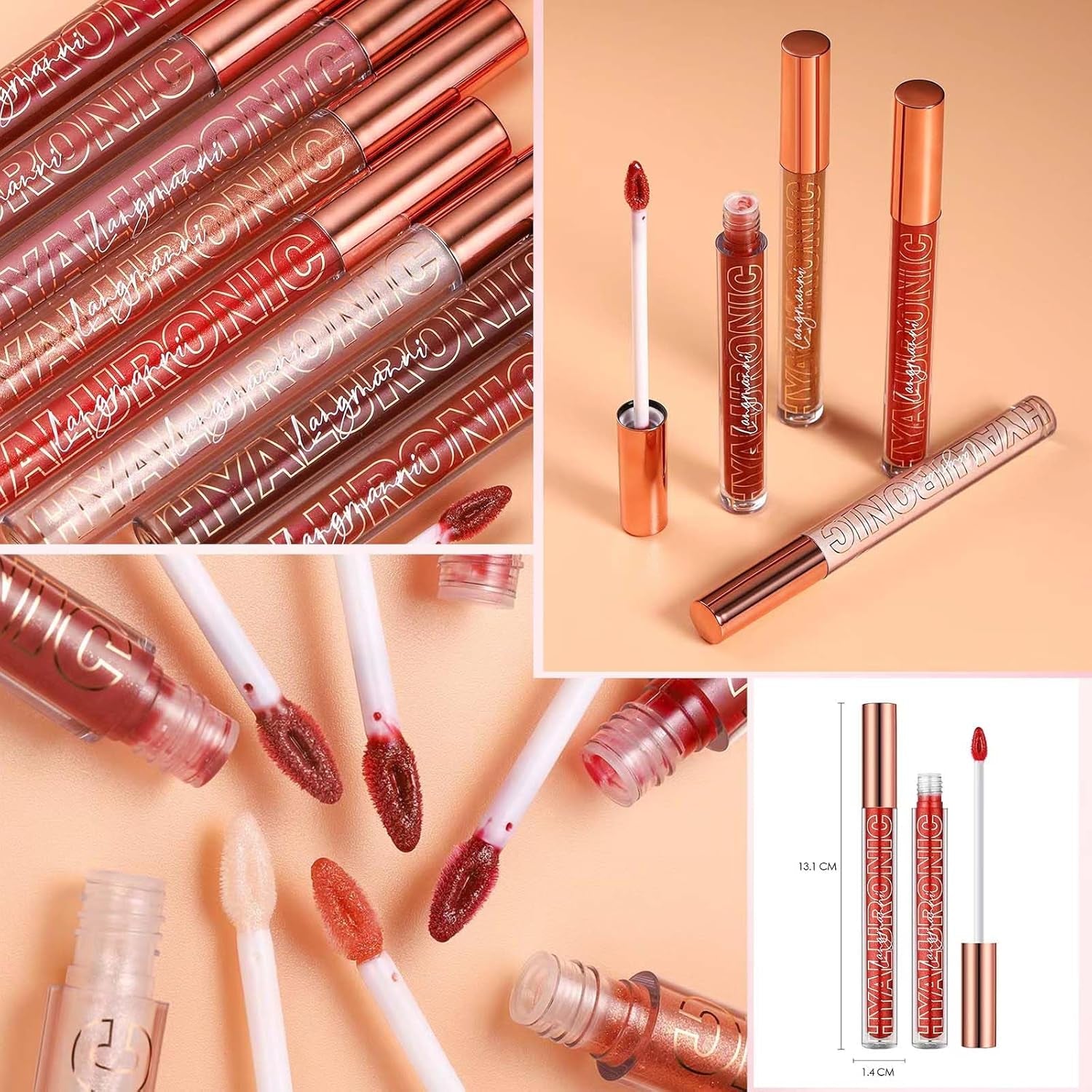 Nude Brown Lip Gloss Plumping Glitter Lip Gloss for Girls Women Lip Plumping Tinted Lipgloss High Pigment Plumper Long Lasting Moisturizing Lip Gloss Oil Shimmer Natural Lipstick Lip Liner(02) - Gotcha Girl Cosmetics Gotcha Girl Cosmetics 09303c70-6f22-4c8e-994b-6027dea38f93