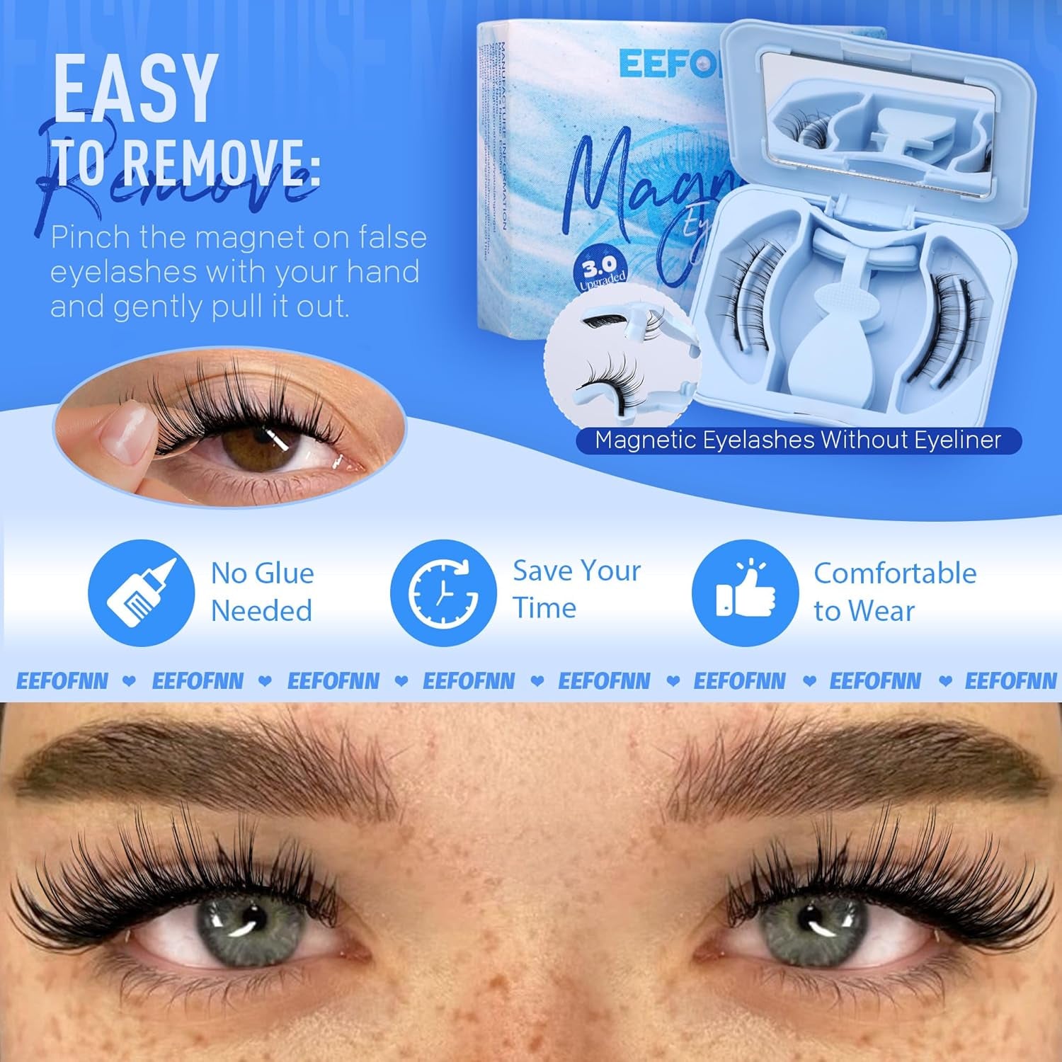Magnetic Eyelashes with Applicator Magnetic Lashes Natural Look Reusable Manga Magnetic Eyelashes without Eyeliner Cat Eye False Eyelashes Magnetic Lashes with Clamp Kit No Glue Needed by - Gotcha Girl Cosmetics Gotcha Girl Cosmetics c921fd7b-c293-462d-b87e-b9354e3f9dc7