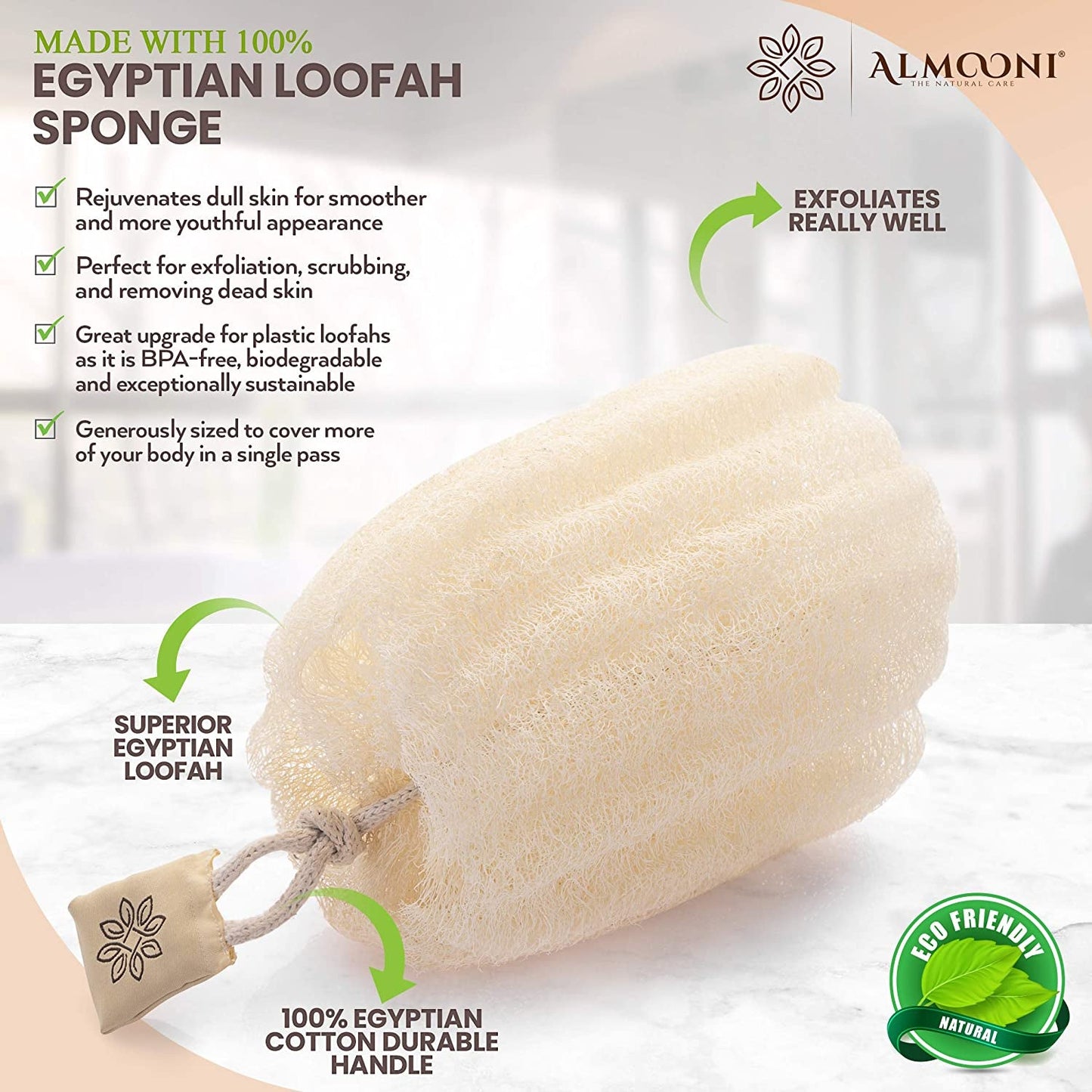 Natural Loofah Body Scrubber, Egyptian Loofah Sponge, 3 Count | Natural Egyptian Loofah Sponge, round Shape Shower Sponge for Face & Body, Men & Women, Gentle Exfoliation, Large Size - Gotcha Girl CosmeticsGotcha Girl Cosmetics 6827b33c-ee31-4f56-bab3-27a7ac13d60e