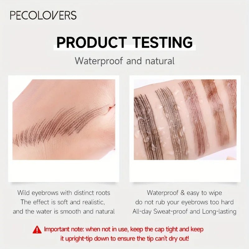 6 Colors 1pc Eyebrow Pen Waterproof 4 Split Tip Eyebrows Pen Eyebrow Tattoo Pen Waterproof Liquid Black Eyebrow Makeup Pencil - Gotcha Girl Cosmetics Gotcha Girl Cosmetics 200001176125402
