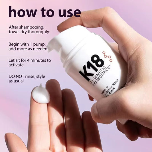 K18 Leave - In Molecular Repair Hair Mask – 4 - Minute Treatment to Reverse Damage, Restore Strength & Shine - Gotcha Girl Cosmetics Gotcha Girl Cosmetics2a585f16-ff12-4175-bae4-eaf4f4b017c8