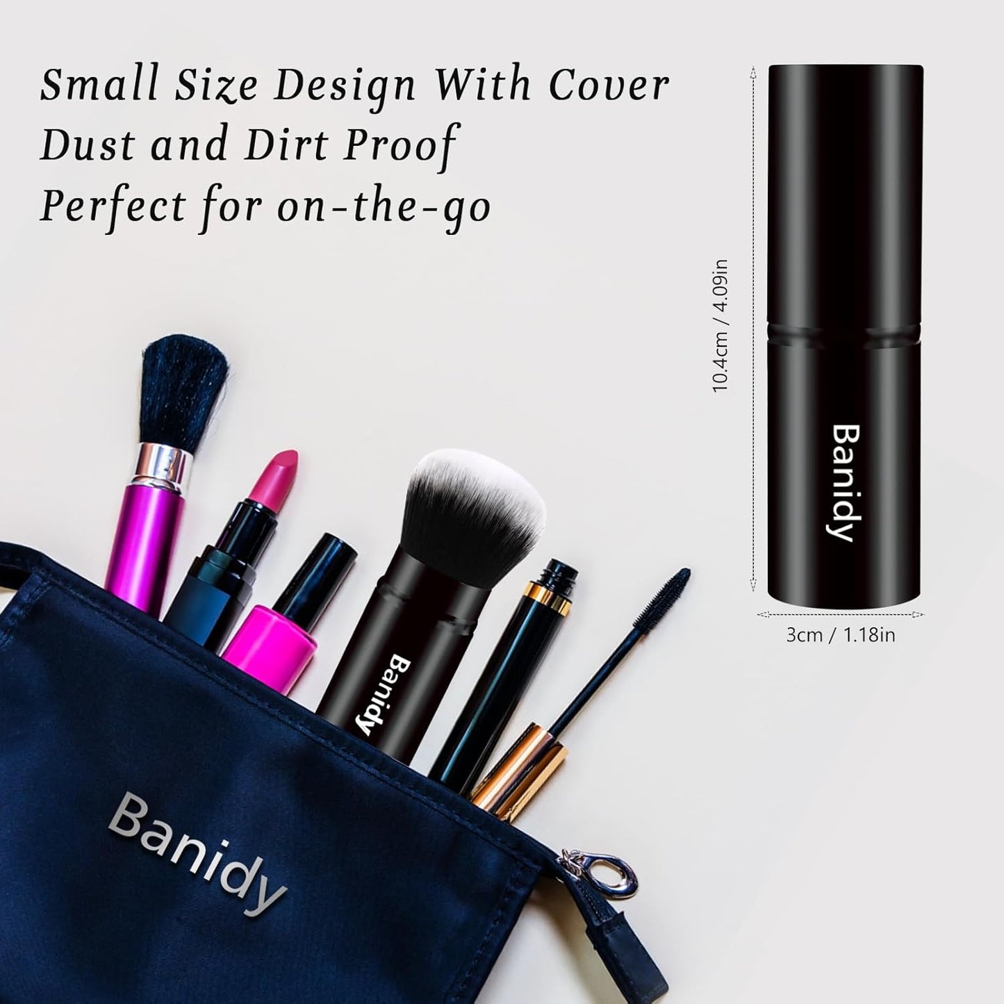 Makeup Brush Kabuki Face Brushes Retractable Travel Blush Brush Portable Flawless for Foundation, Powder Blush, Bronzer, Buffing, Liquid, Cream, Cruelty Free with Cover(Round - Head) - Gotcha Girl Cosmetics Gotcha Girl Cosmetics ab4cb7c6-e579-4aa6-ba1e-1bc9682e45a8