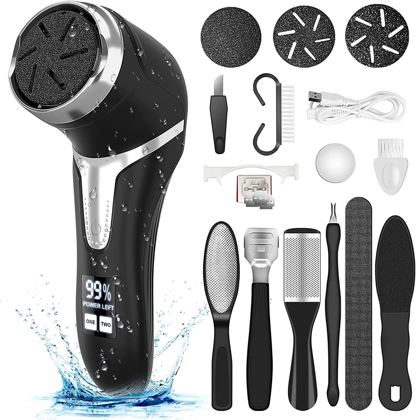 Electric Callus Remover for Feet with Vacuum, Professional Pedicure Tools Kit Callus Remover, Rechargeable Waterproof Foot File for Foot Care Deadskin Remover with 3 Heads & 2 Speed, LCD Display - Gotcha Girl Cosmetics Gotcha Girl Cosmetics256b2f2d-b269-4117-9880-3958fa90ddf5